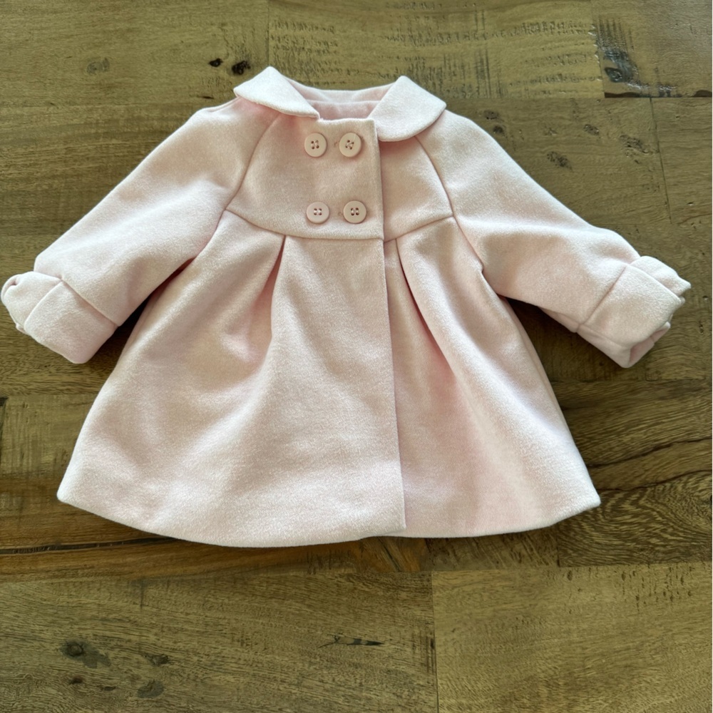 Mayoral Soft Pink Pea Coat for Kids faux fur lining new born